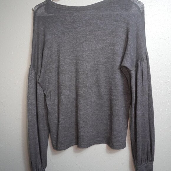 Abercrombie & Fitch Womens Navy Blue Soft A&F Cozy Sweater Puff Sleeve Size XS - Picture 4 of 5